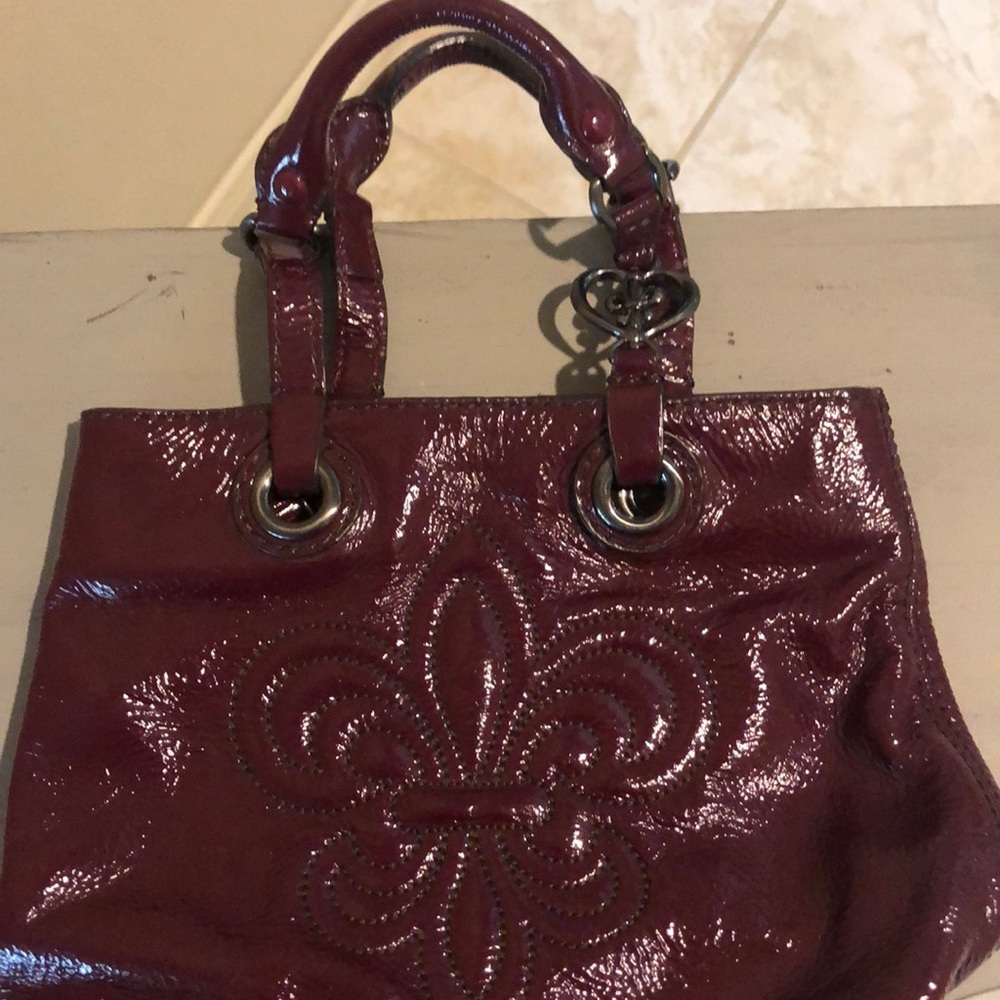 Wine colored patent leather handbag NEW